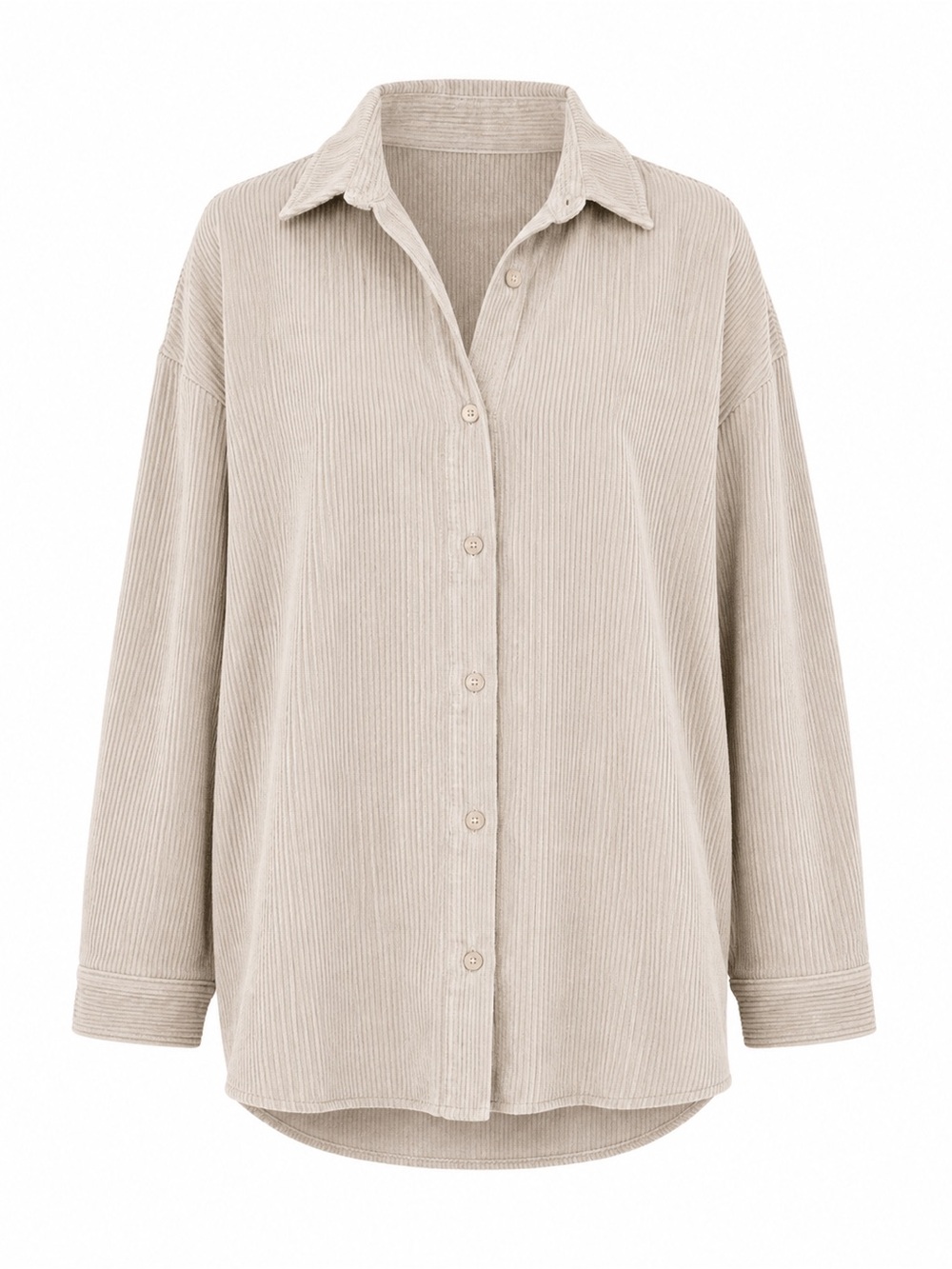 OAK + FORT Light Beige Corduroy Shirt Jacket